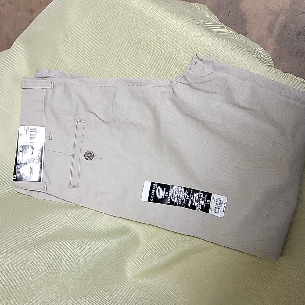 George boys straight fit size 12 khaki pants
